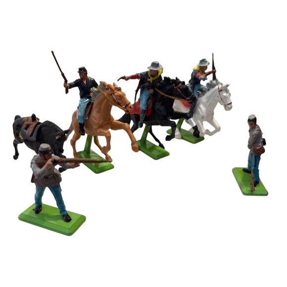 Vintage Britains Ltd 1971 Deetail Civil War Toy Soldiers & Horses Set Made In En - Picture 2 of 16